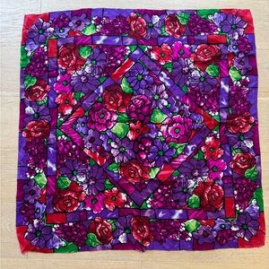 Oscar de la Renta Floral Silk Scarf